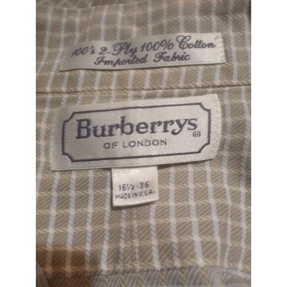Burberry London Button Up Shirt Long Sleeve Men’s Gray 16.5-36 (L) USA Made - Picture 9 of 11